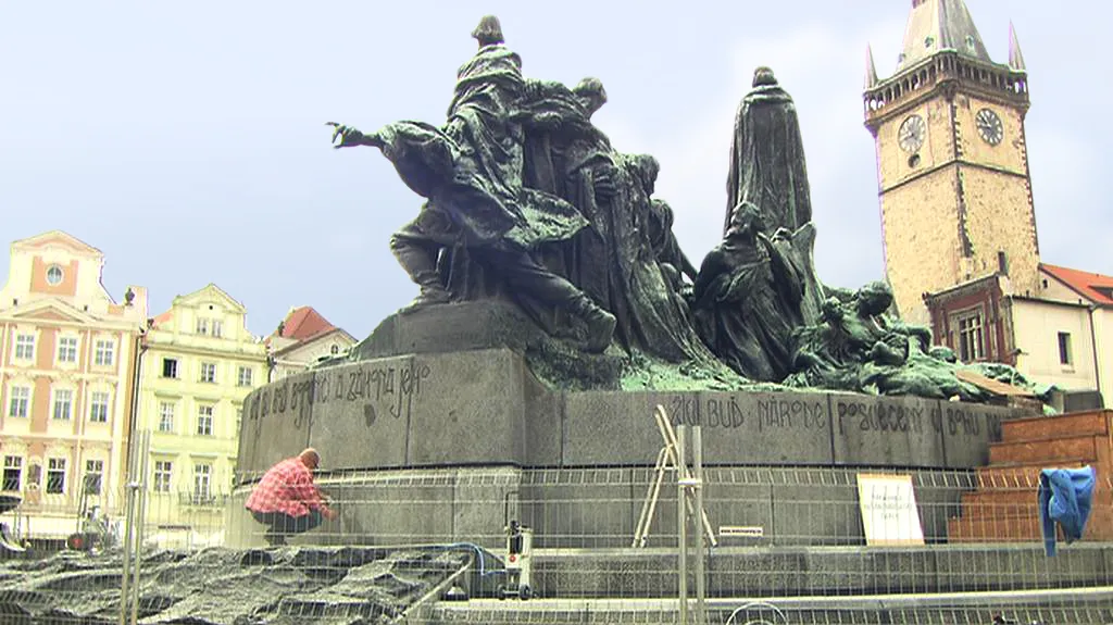 Restaurování pomníku mistra Jana Husa