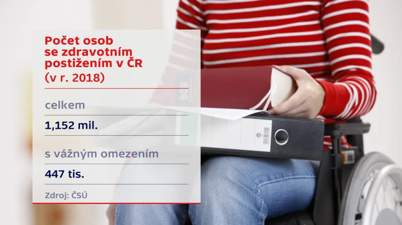 Počet osob se zdravotním postižením (v roce 2018)