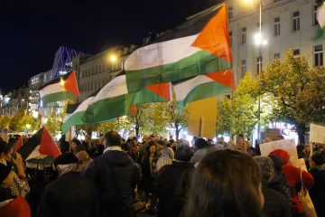 Policie kvůli nápisu na oblečení prověřuje ženu z propalestinské demonstrace