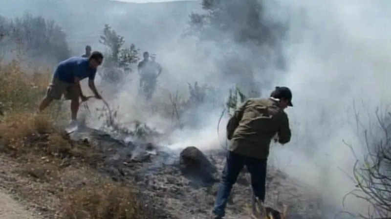 Požár na ostrově Chios