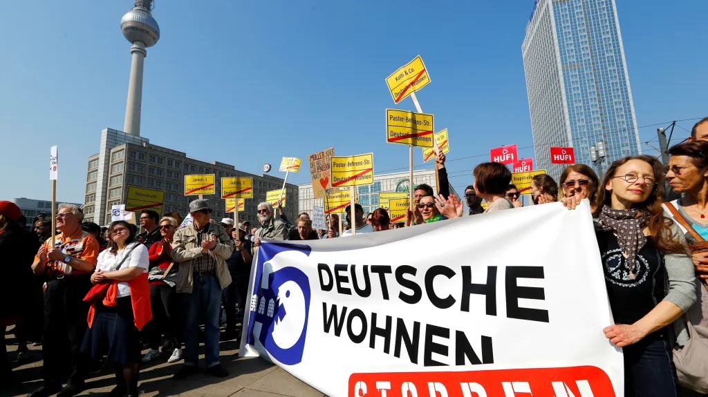 Berlínská demonstrace proti cenám nájmů