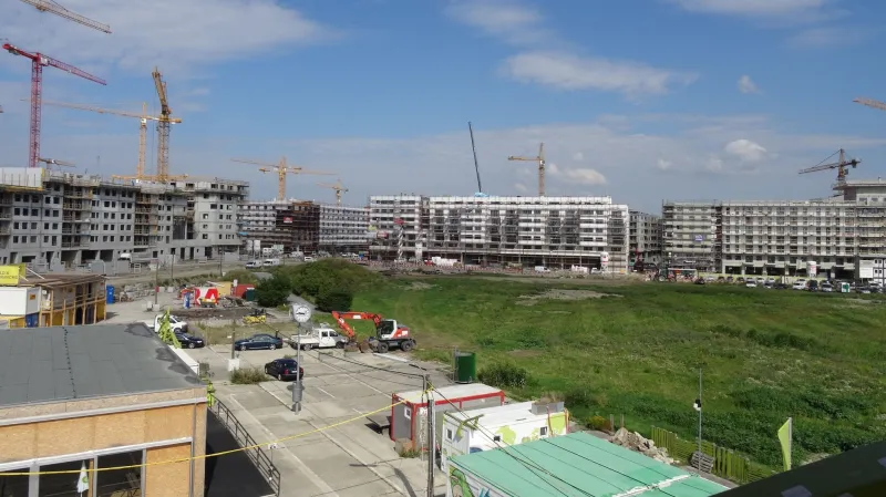 Výstavba Seestadt (Jezerního Města) u Aspern