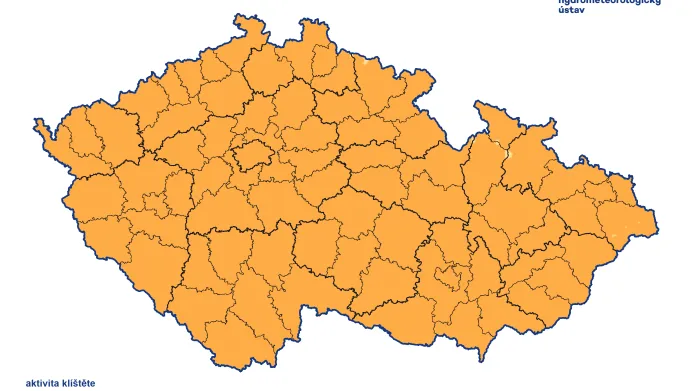 Mapa výskytu klíšťat