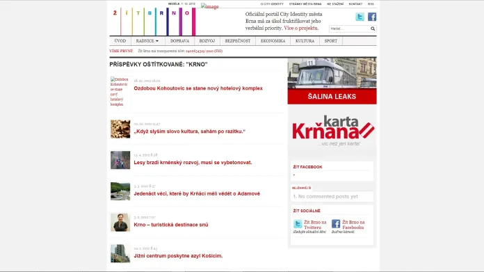 Web Žít Brno – snímek z roku 2012