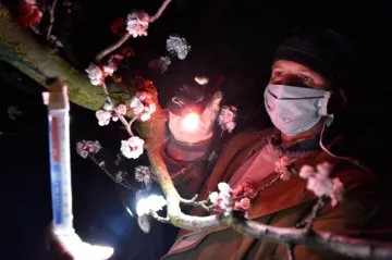 V meruňkových sadech v noci hořely ohně. Ovocnáři se brání proti mrazu