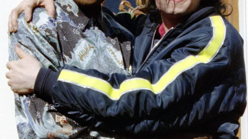 Nelson Mandela a Michael Jackson v červenci 1996