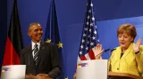 Tisková konference Baracka Obamy a Angely Merkelové