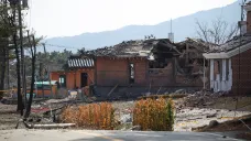 Dopad svržených bomb v městě Pchočchon
