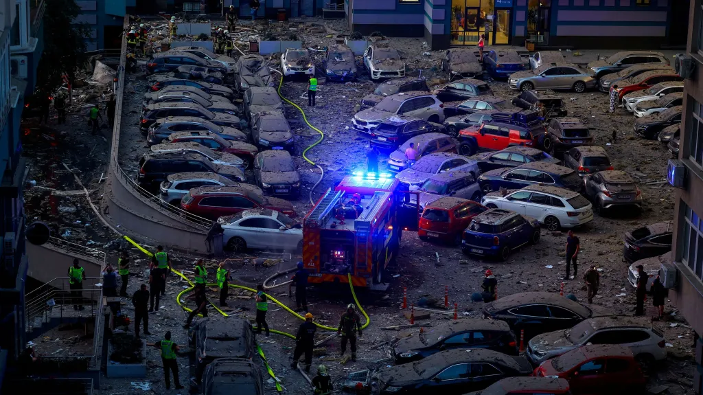 Následky ruského nočního útoku na Kyjev