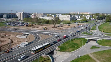 Přebudovaná křižovatka Mileta na silničním okruhu Hradce Králové