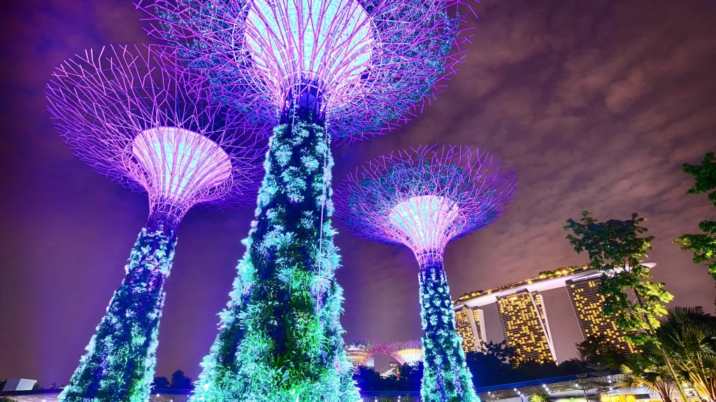 LED světla v Singapuru