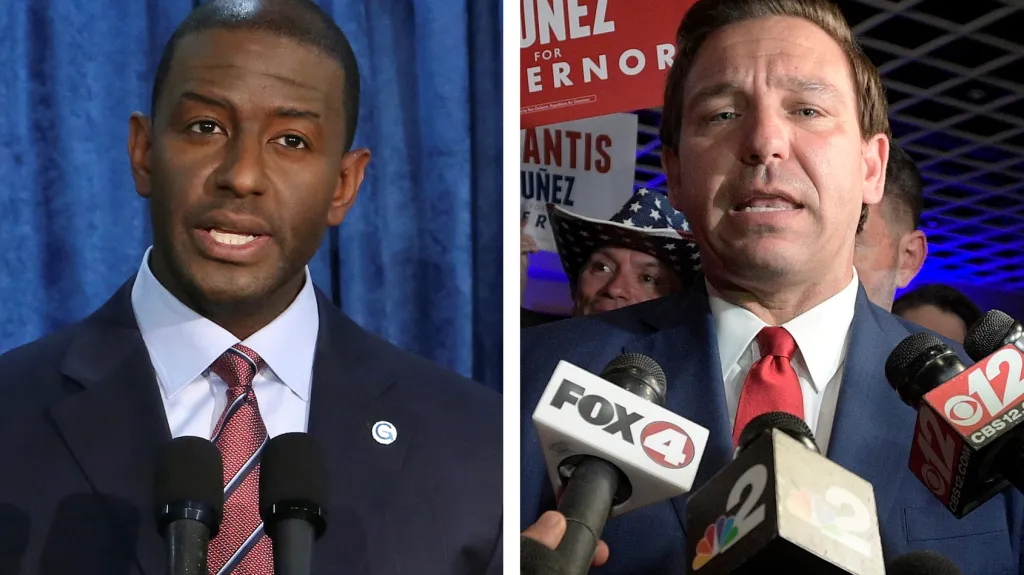 Andrew Gillum a Ron DeSantis