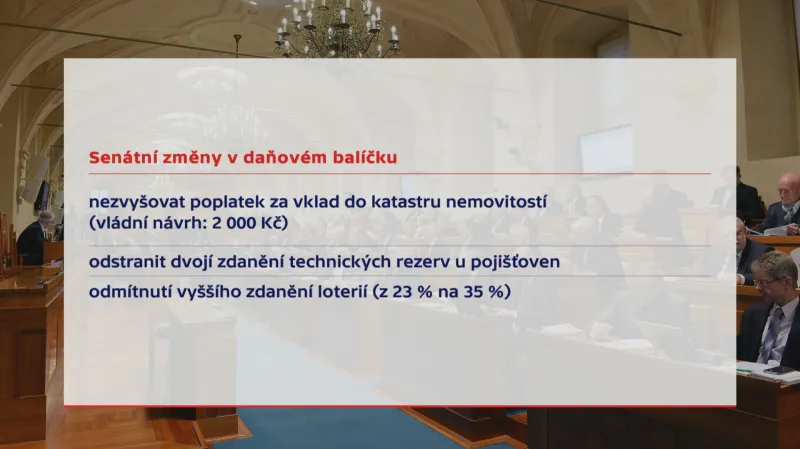 Senátní změny v daňovém balíčku