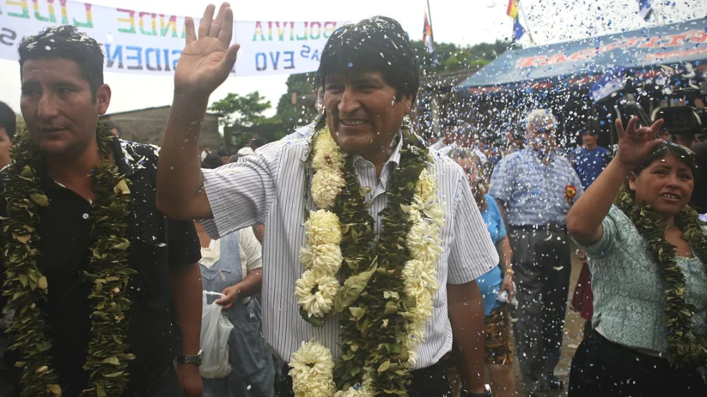 Evo Morales při prezidentských volbách