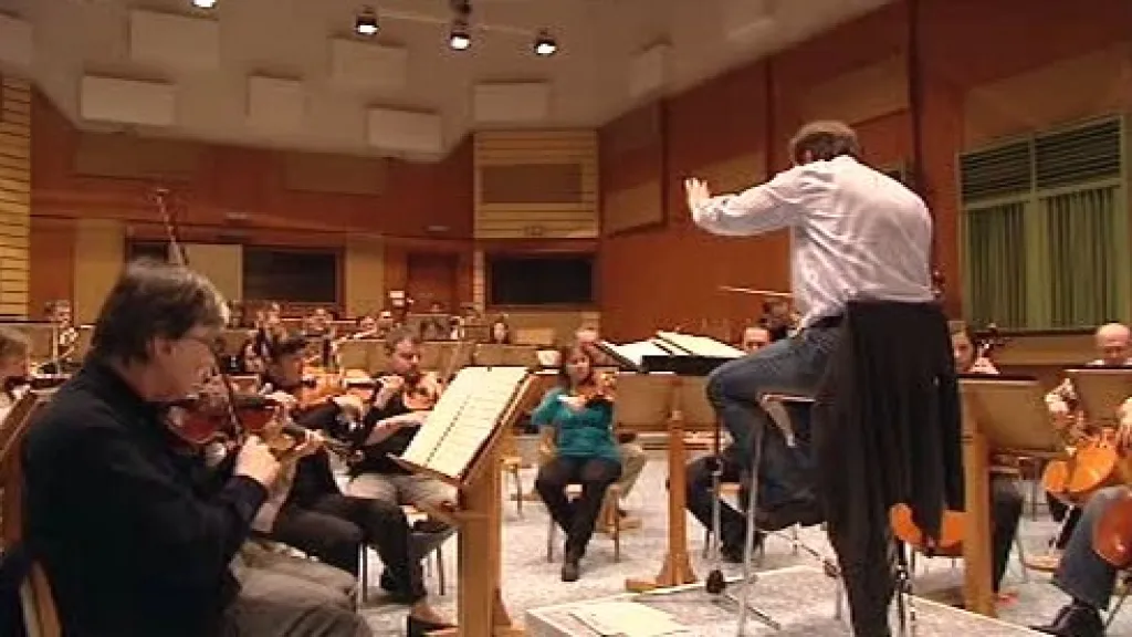 Plzeňská filharmonie při zkoušce