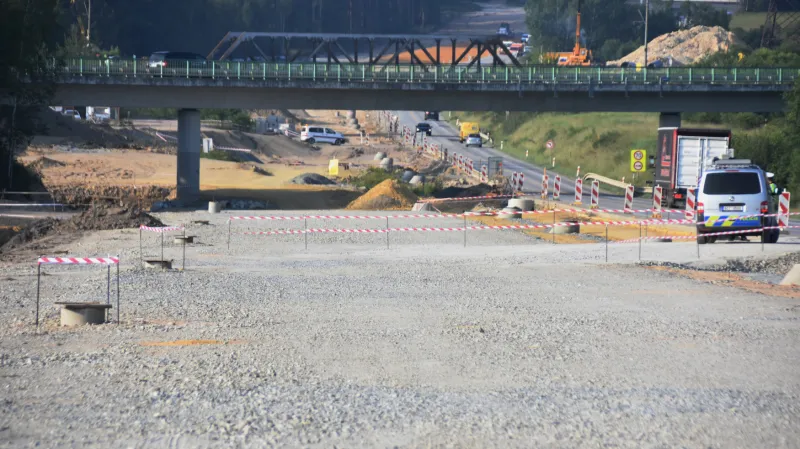 Rozestavěný úsek dálnice D3 Ševětín–Borek (červen 2018)