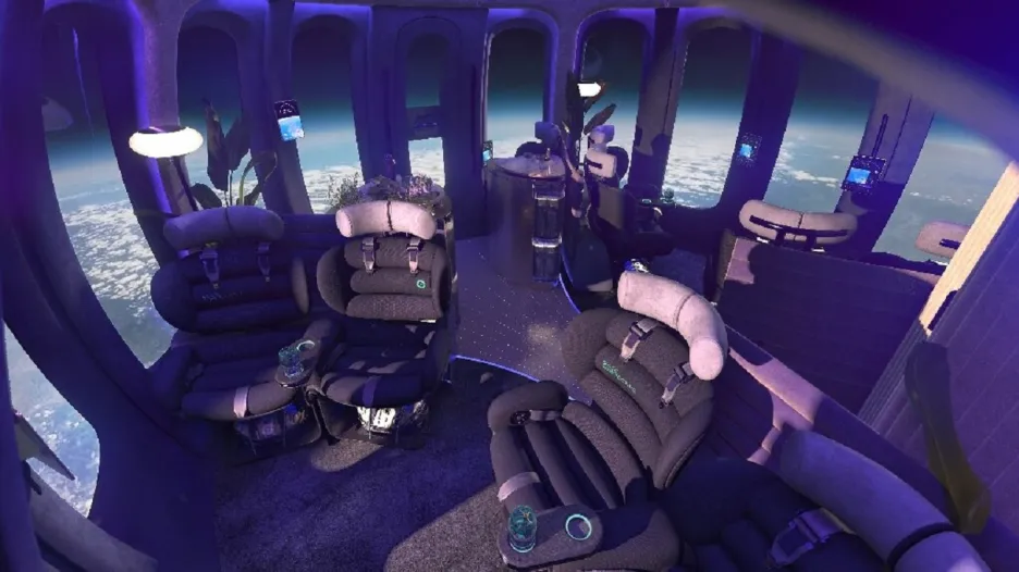 Vizualizace kabiny balonu Space Perspective