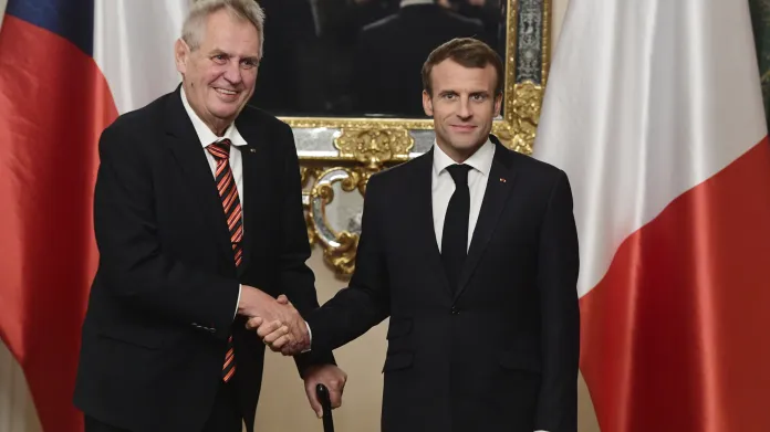 Prezidenti Miloš Zeman a Emmanuel Macron