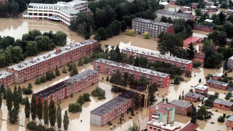 Zaplavené sídliště v Otrokovicích