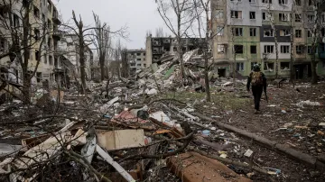 Kosťantynivka na snímku z 20. prosince 2025