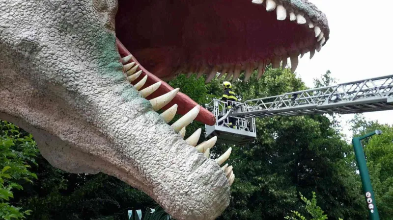 Záchrana muže z dinosaura