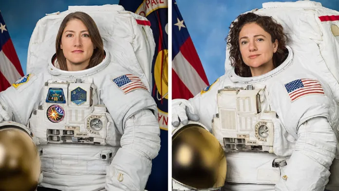 Astronautky Christina Kochová (vlevo) a Jessica Meirová (vpravo)