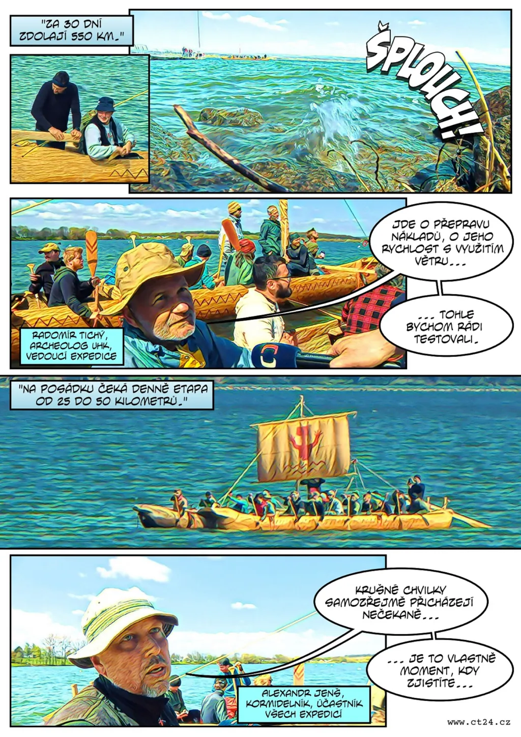 Testování pravěkého plavidla