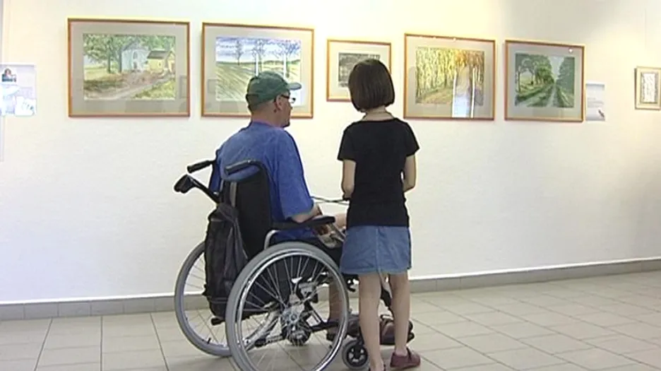 Handicapovaný na výstavě v píseckém muzeu