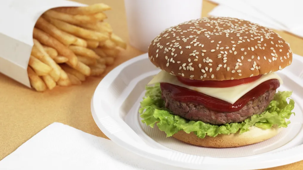 Hamburger a hranolky