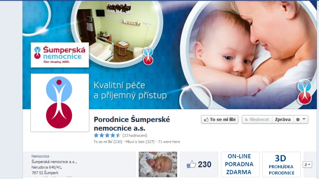 Facebook Porodnice Šumperské nemocnice