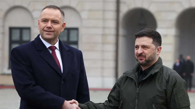 Polský prezident Karol Nawrocki a ukrajinský prezident Volodymyr Zelenskyj