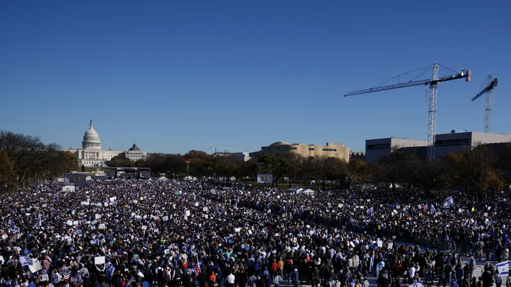 Tisíce lidí se sešly ve Washingtonu na podporu Izraele