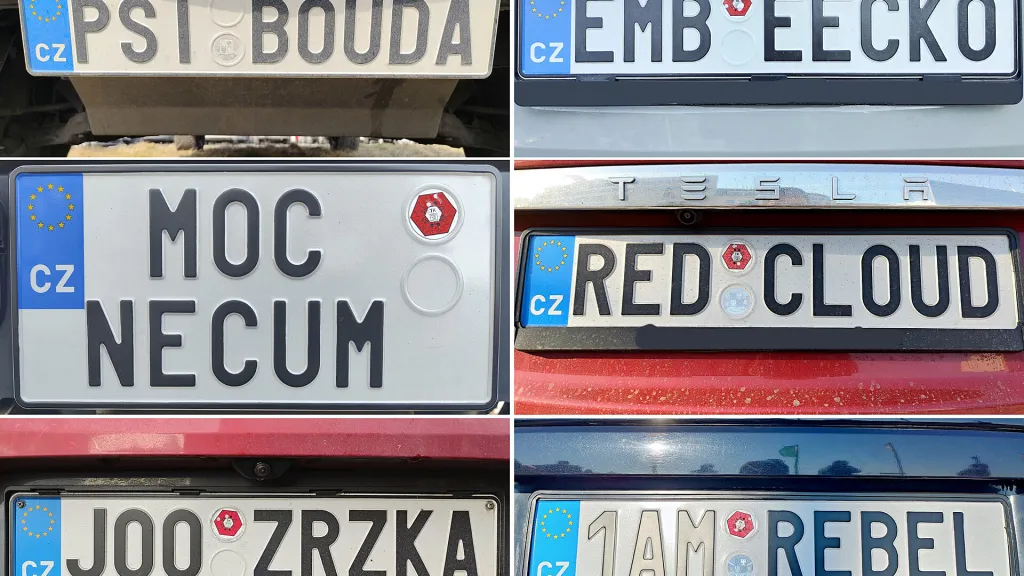 Příklady registračních značek na přání