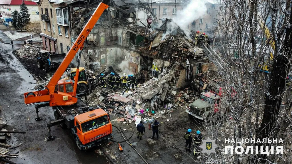 Následky ruského úderu v Novohrodivce