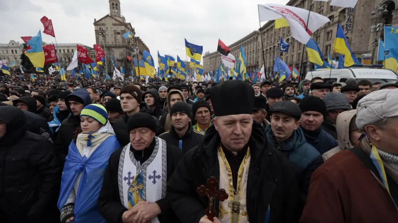 Masové protesty v Kyjevě