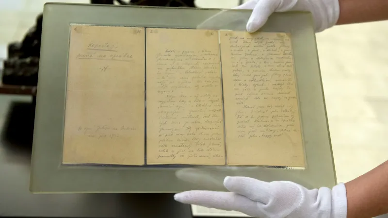 Originál rukopisu Julia Fučíka Reportáž psaná na oprátce z roku 1943