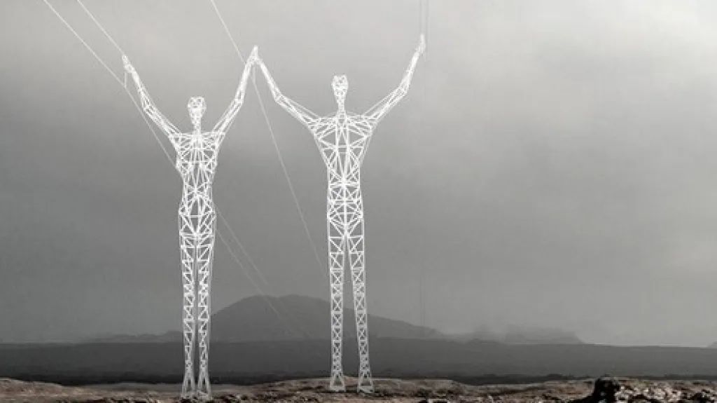 Sloupy ve tvaru lidských postav navržené pro Island