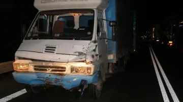 Nákladní auto po nehodě