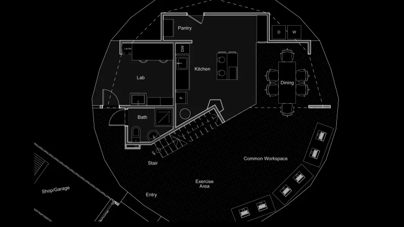 Vnitřní struktura habitatu HI-SEAS