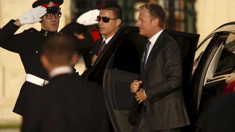 Donald Tusk po příjezdu na maltský summit