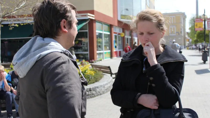 Martin Mareček zpovídá obyvatelku Břeclavi