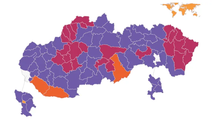 Vítězové voleb ve slovenských okresech