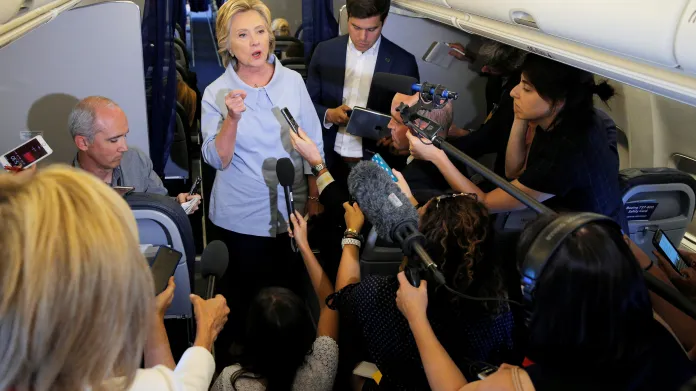 Hillary Clintonová na setkání s novináři