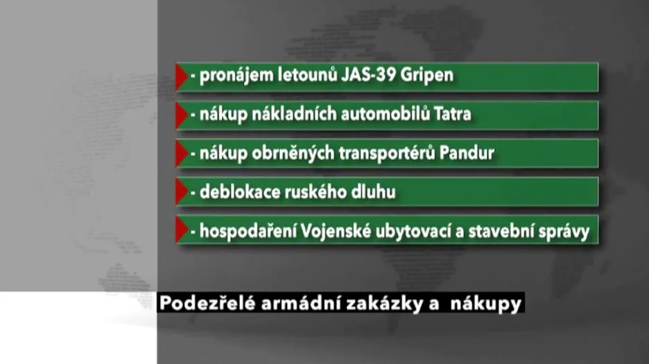 Podezřelé armádní zakázky
