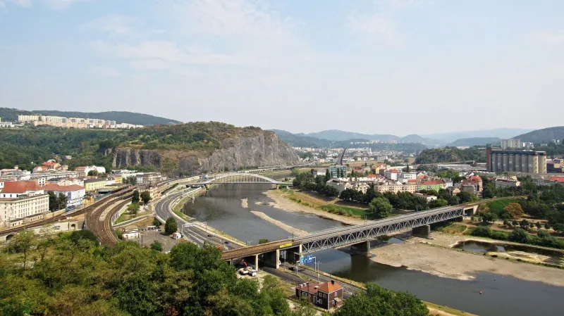 Vyschlé koryto v Ústí nad Labem