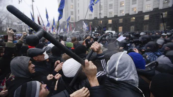 Proevropská demonstrace v Kyjevě