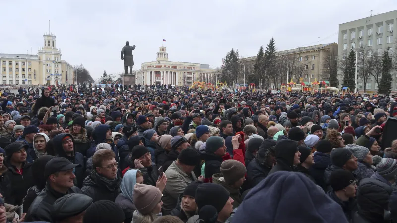 Středeční shromáždění v centru Kemerova