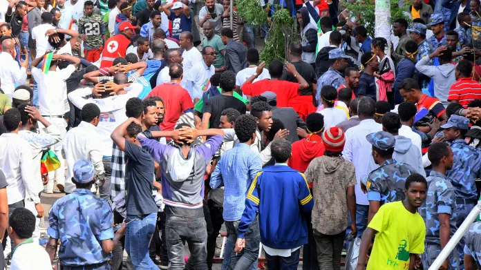 Mítink etiopského premiéra, na němž došlo k explozi