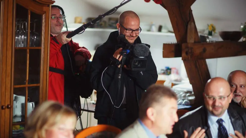 Režisér Tomáš Kudrna a zvukař Daniel Němec