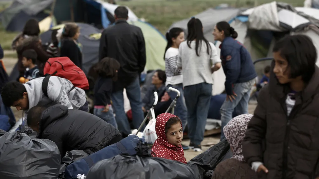Uprchlíci na řecko-makedonské hranici